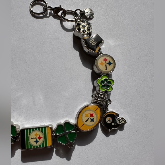 NFL Pittsburgh Steelers Super Fan Lucky Charm Bracelet –8” / 8.75” 🍀🏈 - Picture 4 of 8